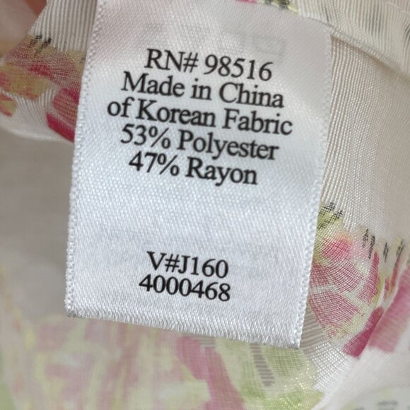 Coldwater Creek Womens Medium Button Up Floral Organza Blouse 3/4 Sleeve Shirt - Picture 5 of 11